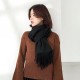 2025 red scarf for women, winter faux cashmere solid color scarf, upscale warmth, Korean-style tassel scarf for men, versatile.