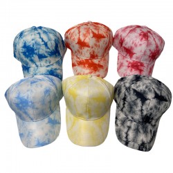 New cross-border personalized vintage tie-dye baseball caps, casual caps for women, outdoor sun visor caps with printed colors.