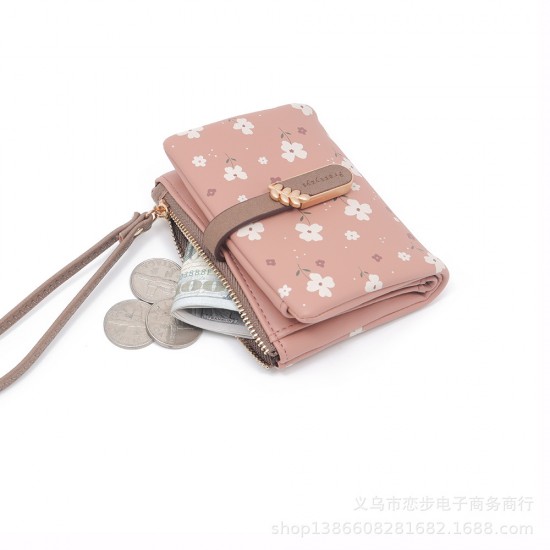 2025 Spring/Summer New Korean-Style Small Fresh Zipper Clasp Short Multifunctional Card Holder Handbag