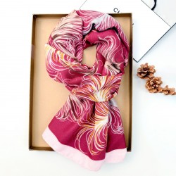 Cross-border Individually Designed Feather Print Cotton and Linen Long Scarf Retro Artistic Elegant High-value Scarf for Women Cross-border Individually Designed Feather Print Cotton and Linen Long Scarf Retro Artistic Elegant High-value Scarf for Women