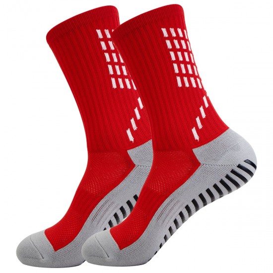 Men's foreign trade football socks, men's socks, adhesive-coated non-slip floor socks, training socks, towel-soled mid-calf thickened sports socks.