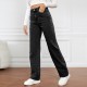 2025 new cross-border European and American high-waisted washed women's jeans, Amazon's fashionable and versatile long straight-leg pants.