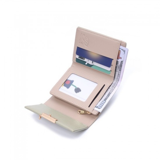 New Lovebu women's short wallet, Japanese-Korean style, simple, foldable, multifunctional card holder, student coin purse, in stock for wholesale.