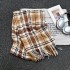 A new cross-border retro plaid scarf for women, versatile and warm for autumn and winter, thickened and dual-use faux cashmere shawl.