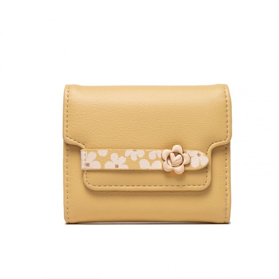Pretty's 2023 women's wallet, Japanese and Korean-style large-capacity, fashionable and simple floral short wallet, student wallet
