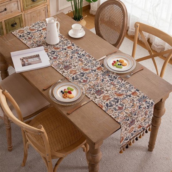 American table runner, rustic retro, luxury TV cabinet, tablecloth, coffee table, tablecloth, chest of drawers, new Chinese tea flags in stock.