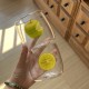 Korean INS natural style blueberry fruit glass, high-borosilicate heat-resistant milk cup. Simple, artistic breakfast cup