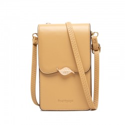 Prettyzys new touchscreen women's phone bag, Japanese and Korean style, simple solid color crossbody bag, large capacity shoulder wallet
