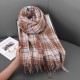High-quality Cross-border New Versatile Plaid Scarf, Soft, Warm, Thickened Shawl for Women's Autumn/Winter Travel Protection