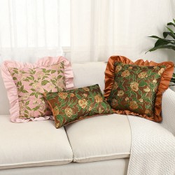 Cross-border Nordic ins mesh chenille pillowcase, small daisy lace, fresh floral pattern, home decor