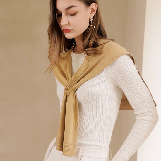 2025 new air-conditioned room knitted shawls for women, decorative outerwear, Korean-style solid summer sunscreen shawls wholesale