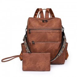 2025 Spring cross-border women's backpack, lightweight women's retro backpack, large-capacity, casual travel dual-use shoulder bag.