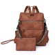 2025 Spring cross-border women's backpack, lightweight women's retro backpack, large-capacity, casual travel dual-use shoulder bag.