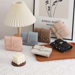 New Lovebu women's wallet, short, small, clear. New printed folding zipper and clasp multifunctional card and coin purse