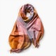 Rainbow contrasting plaid tassel scarf, dopamine shawl, warm and thickened Korean-style scarf for women, fashionable for autumn and winter.