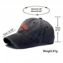 New Coconut Tree Washed and Distressed Embroidered Soft Top Baseball Cap, Student Casual Sun Visor Baseball Cap for Men and Women