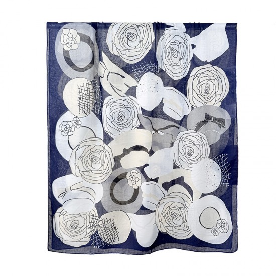 Classic, stylish, and trendy long scarves, elegant cotton and linen scarves, floral print outerwear shawls.