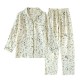 New cotton gauze pajamas for women, spring, autumn, and summer, long-sleeved, all-cotton, thin, simple loungewear set suitable for outerwear New cotton gauze pajamas for women, spring, autumn, and summer, long-sleeved, all-cotton, thin, simple loungewear set suitable for outerwear