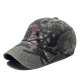 New American rose red bear embroidered camouflage baseball caps, trendy outdoor sun hats.