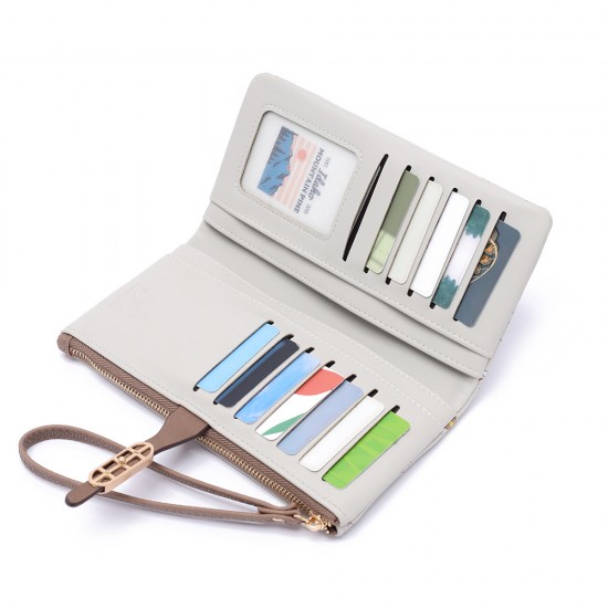 Factory-Supplied Wholesale Long Women's Wallets with Cute and Fresh Prints, Multifunctional Large Capacity