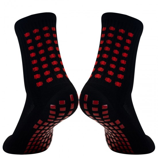 Men's football socks, square-shaped rubberized mid-calf socks, adult sports socks, sweat-wicking, non-slip and shock-absorbing rubberized rubberized socks