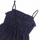 Suspender pleated waisted, slimming dark blue retro wide-leg pants, two-piece suit for women, casual straight pants, versatile set.