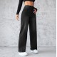 2025 factory direct sales, in stock, cross-border new Amazon independent station, elegant non-stretch straight-leg wide-leg jeans for women