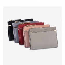 New Korean-Style Women's Short Wallet, Two-Fold Buckle Zipper Wallet, Versatile Student Coin Purse and Card Holder