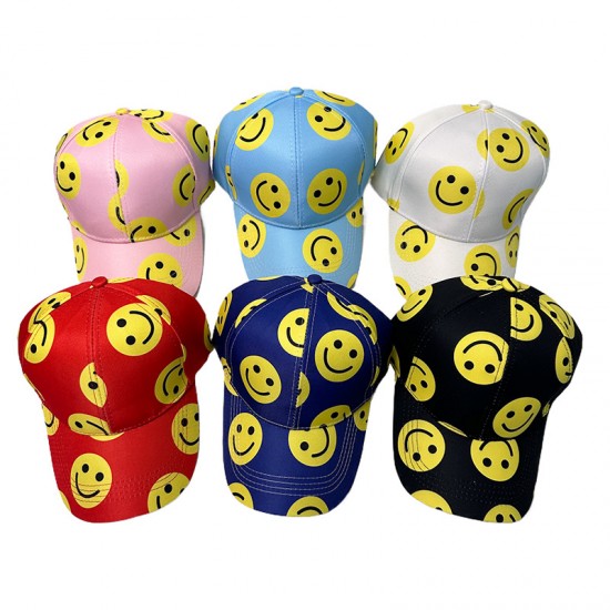 Cross-border Cotton New Smiley Face Baseball Cap, Outdoor Personalized Round Face Baseball Cap, Sun Visor Cartoon Cap Cross-border Cotton New Smiley Face Baseball Cap, Outdoor Personalized Round Face Baseball Cap, Sun Visor Cartoon Cap