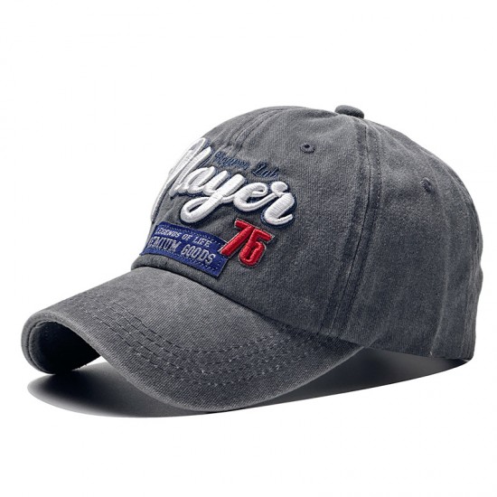 Cross-border new face-enhancing denim baseball hats for women, vintage washed and distressed sun protection embroidered baseball hats for men Cross-border new face-enhancing denim baseball hats for women, vintage washed and distressed sun protection embroidered baseball hats for men