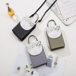 Pruti's new simple and versatile crossbody shoulder bag, handbag, mobile phone bag, printed touchscreen mini wallet.