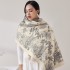 New faux cashmere scarf for women, Japanese and Korean sweet winter scarf. Cross-border wholesale of women's warm woven mid-length scarves.