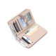 Lianbu women's mid-length, multifunctional, simple PU wallet with large capacity, printed buckle, zippered wallet, and card holder.