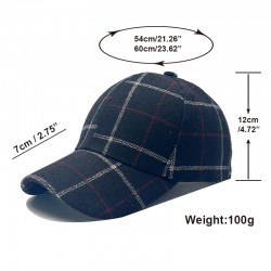 New Wool Hats for Men: Fall/Winter Sun Protection Baseball Hat, Korean Classic Plaid Hard Top Baseball Hat Trend