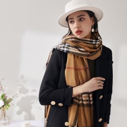 New autumn and winter warm shawls for women, Japanese and Korean sweet faux cashmere scarves, mid-length plaid scarves for wholesale.