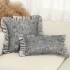 Cross-border Nordic ins ribbon flower ruffled skirt pillowcases, French-style lumbar pillows for sofas and bedrooms.