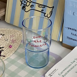 Niche and simple Instagram cartoon koala penguin glass, heat-resistant juice cup, coffee cup, 280ml couple sized.