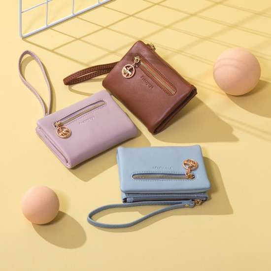Pretty 2023 New Women's Short Wallet, Zippered Folding Multifunctional Large-Capacity Wallet, Clutch, Wholesale
