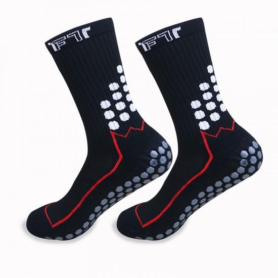 Mid-length non-slip football socks with towel soles, thickened adult outdoor sports stockings, manufacturer wholesale, with adhesive for anti-slip performance Mid-length non-slip football socks with towel soles, thickened adult outdoor sports stockings, manufacturer wholesale, with adhesive for anti-slip performance