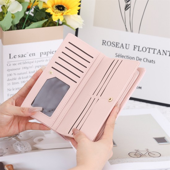 Lianbu's hot-selling Korean-style women's wallet, long bow-knot diamond zippered tassel cell phone bag, large capacity clutch.