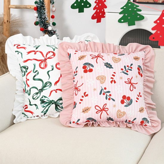 Cross-border Nordic Instagram 3D bow towel embroidered pillowcases, girly sofa, bedroom and living room decorative pillowcases Cross-border Nordic Instagram 3D bow towel embroidered pillowcases, girly sofa, bedroom and living room decorative pillowcases