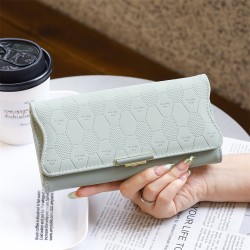 Lianbu new leather goods wallet, long, PU, ​​printed, tri-fold, multi-card slot, multi-functional, large-capacity clutch.
