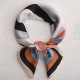 Colorful patchwork silk scarf for women, sweet Korean-style 70s square scarf, fresh and simple silk scarf, imitation silk shawl, wholesale.