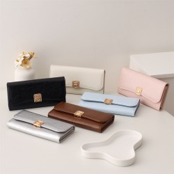 PRETTYZYS New Korean-Style Simple Solid Color Fashionable and Upscale, Versatile, Large Capacity Long Wallet