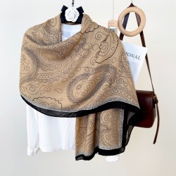 Korean retro cashew nut print personalized scarf for women, stylish and elegant travel accessory, cotton and linen long scarf