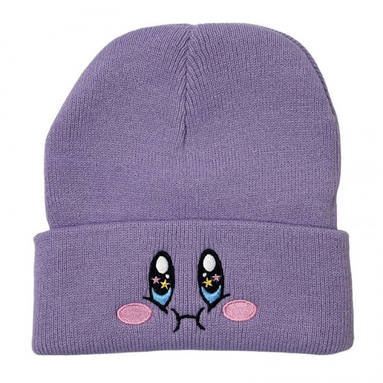 European and American male and female students, autumn and winter, cute Kirby knitted hats for women, outdoor pullovers, warm wool hats with cartoon characters.