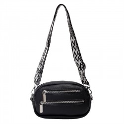 New Korean-style cross-border women's cell phone chest bag, simple PU crossbody bag, fashionable and stylish zippered women's small round shoulder bag