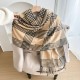 In stock: Vintage autumn and winter British style. Women's luxury plaid, thickened, warm scarf for couples and students, windproof shawl.