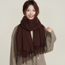 Women's winter imitation cashmere, artistic autumn and winter, thickened, warm, dual-use, solid color, Korean-style, stylish scarf