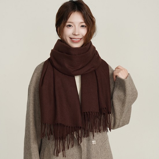 Women's winter imitation cashmere, artistic autumn and winter, thickened, warm, dual-use, solid color, Korean-style, stylish scarf Women's winter imitation cashmere, artistic autumn and winter, thickened, warm, dual-use, solid color, Korean-style, stylish scarf
